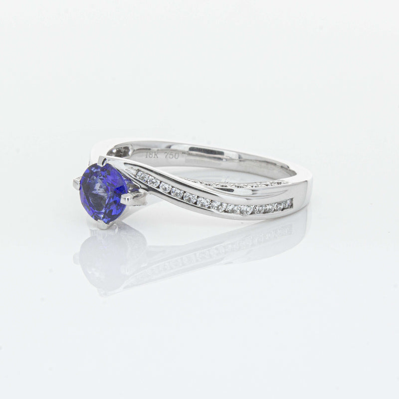 18ct White Gold .72ct Sapphire Helix Ring-Ring-Walker & Hall
