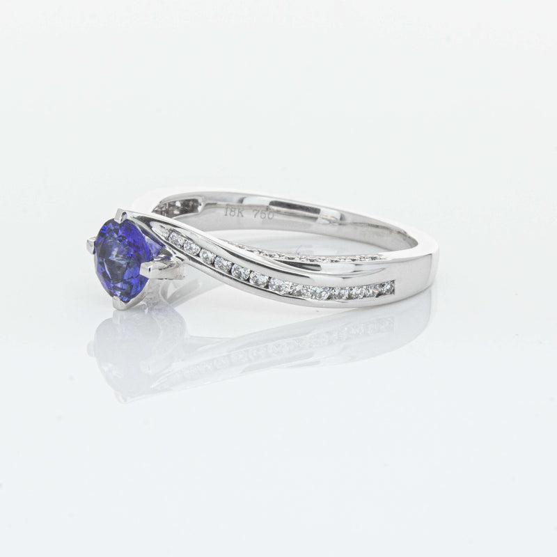 18ct White Gold .72ct Sapphire Helix Ring-Ring-Walker & Hall