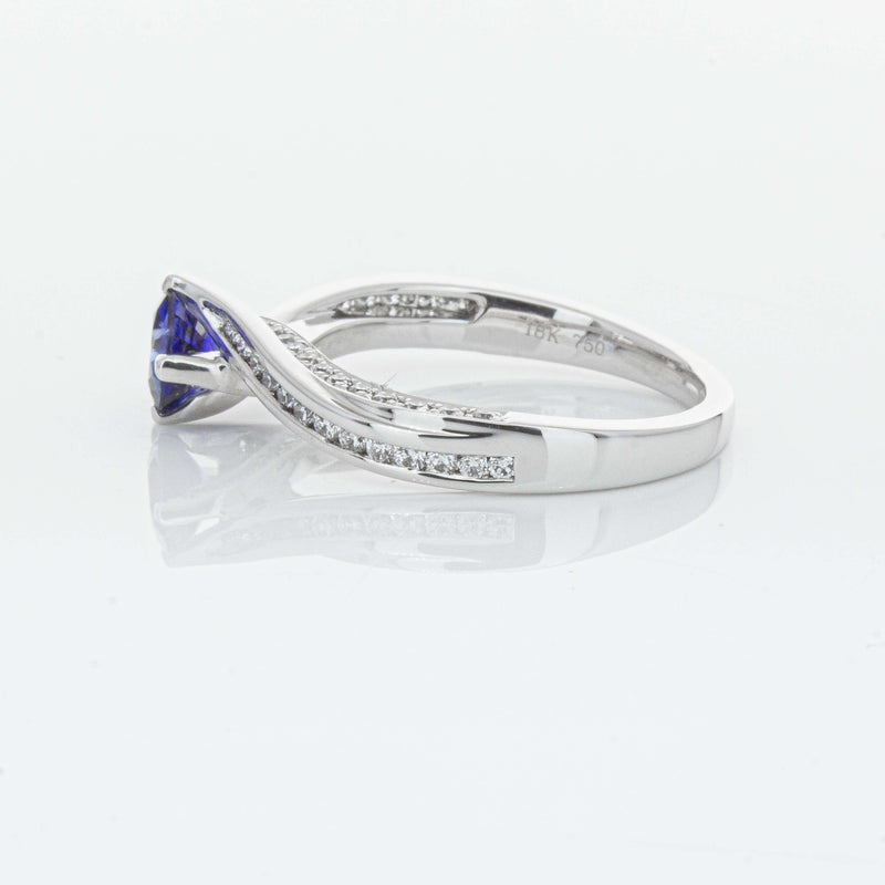 18ct White Gold .72ct Sapphire Helix Ring-Ring-Walker & Hall