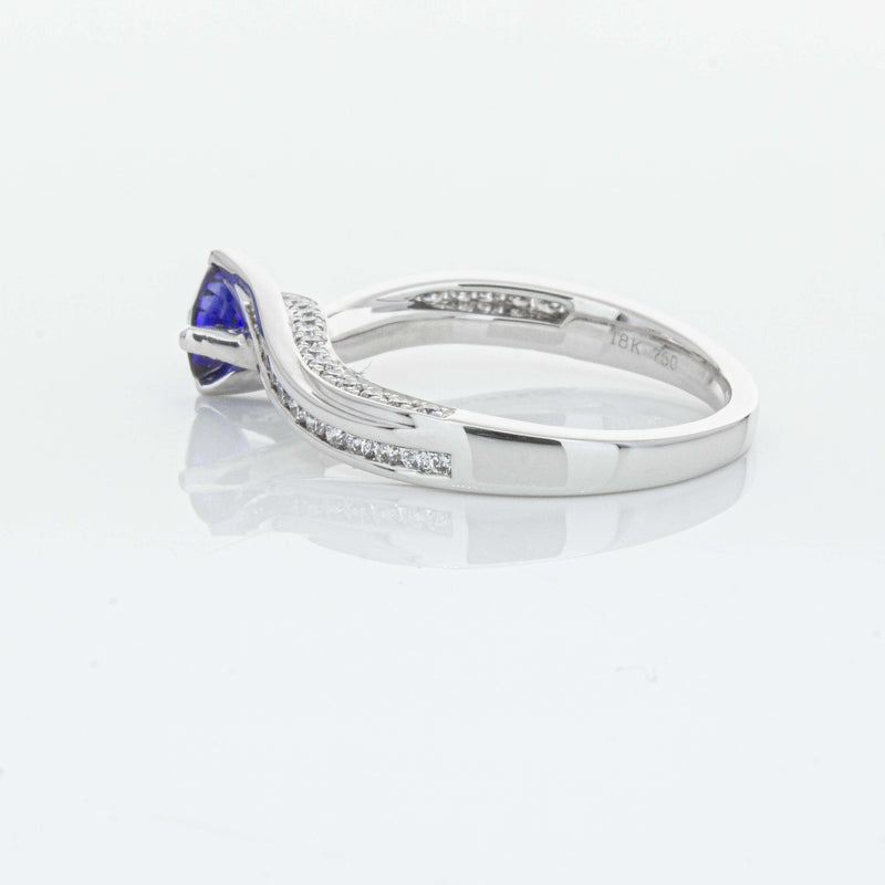 18ct White Gold .72ct Sapphire Helix Ring-Ring-Walker & Hall