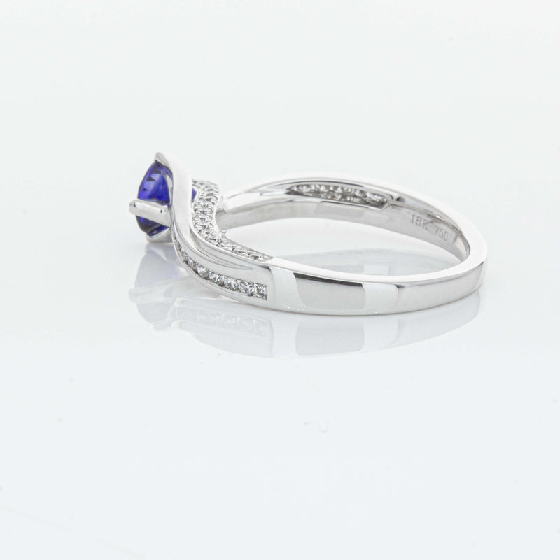 18ct White Gold .72ct Sapphire Helix Ring-Ring-Walker & Hall