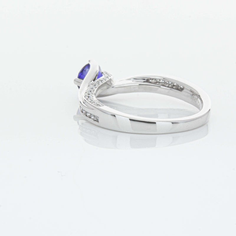 18ct White Gold .72ct Sapphire Helix Ring-Ring-Walker & Hall