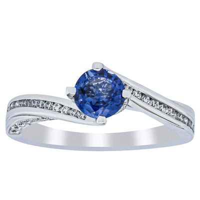 18ct White Gold .72ct Sapphire Helix Ring-Ring-Walker & Hall