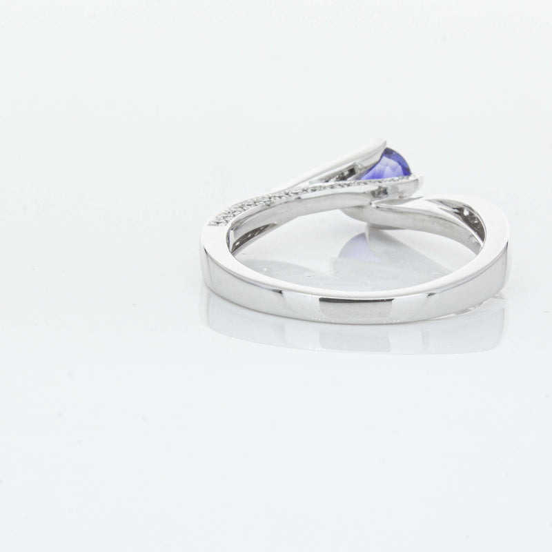 18ct White Gold .72ct Sapphire Helix Ring-Ring-Walker & Hall