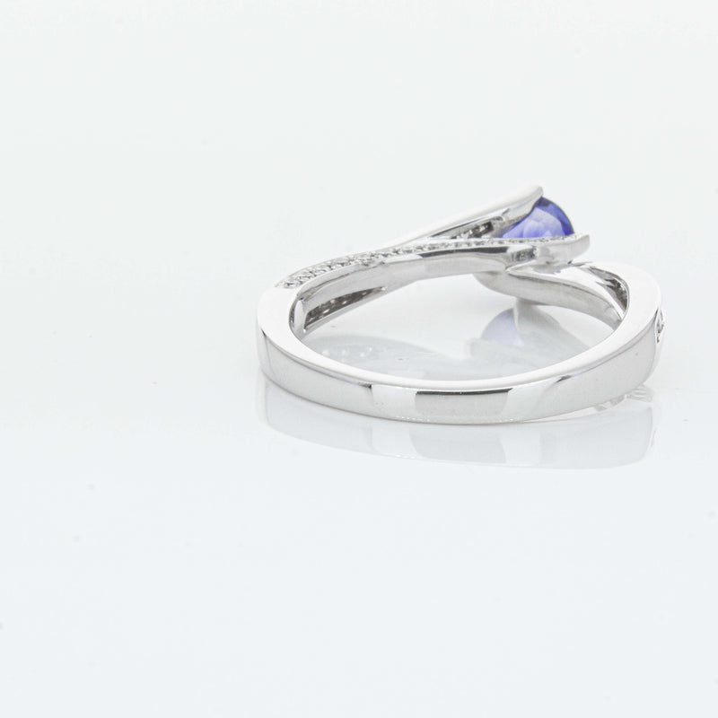 18ct White Gold .72ct Sapphire Helix Ring-Ring-Walker & Hall
