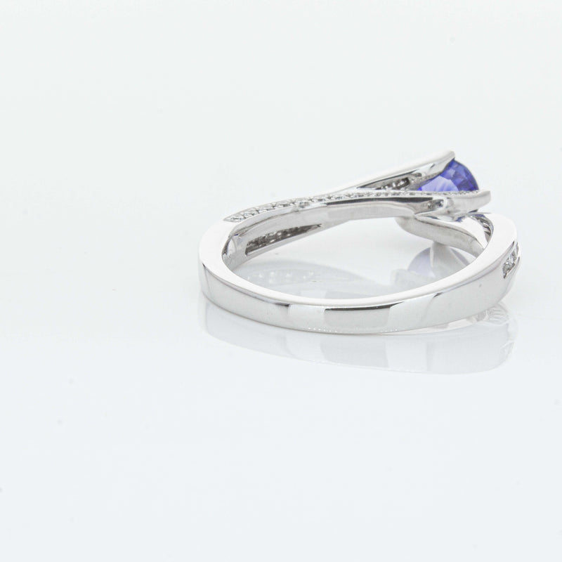 18ct White Gold .72ct Sapphire Helix Ring-Ring-Walker & Hall