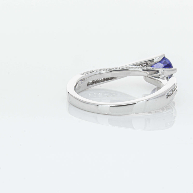 18ct White Gold .72ct Sapphire Helix Ring-Ring-Walker & Hall