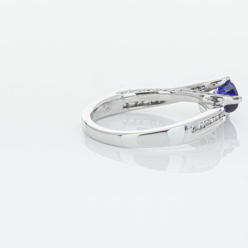 18ct White Gold .72ct Sapphire Helix Ring-Ring-Walker & Hall