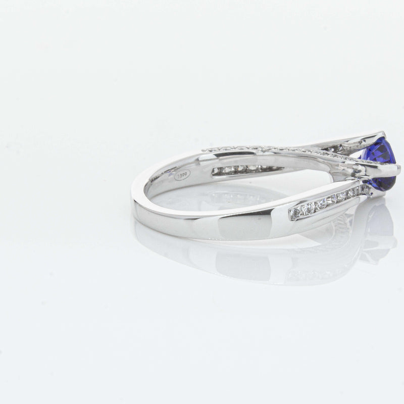 18ct White Gold .72ct Sapphire Helix Ring-Ring-Walker & Hall