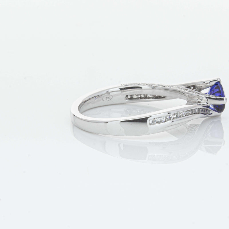 18ct White Gold .72ct Sapphire Helix Ring-Ring-Walker & Hall