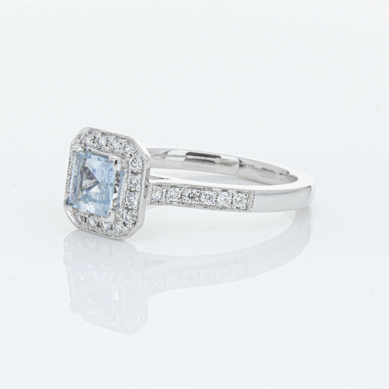 18ct White Gold .46ct Aquamarine & Diamond Mandalay Ring-Ring-Walker & Hall