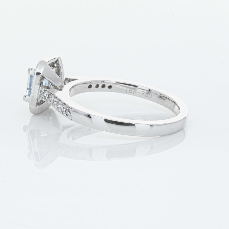 18ct White Gold .46ct Aquamarine & Diamond Mandalay Ring-Ring-Walker & Hall