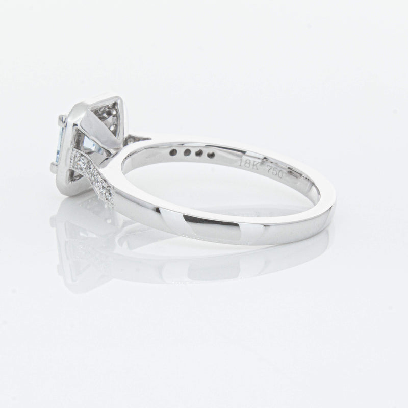 18ct White Gold .46ct Aquamarine & Diamond Mandalay Ring-Ring-Walker & Hall