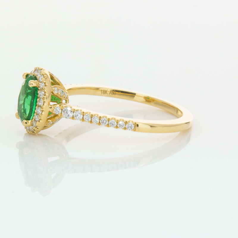 18ct Yellow Gold .75ct Emerald & Diamond Mini Sierra Ring-Ring-Walker & Hall