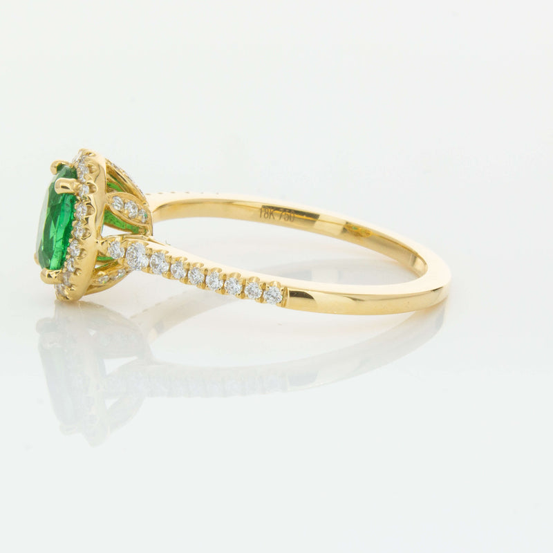 18ct Yellow Gold .75ct Emerald & Diamond Mini Sierra Ring-Ring-Walker & Hall