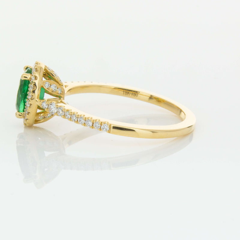 18ct Yellow Gold .75ct Emerald & Diamond Mini Sierra Ring-Ring-Walker & Hall
