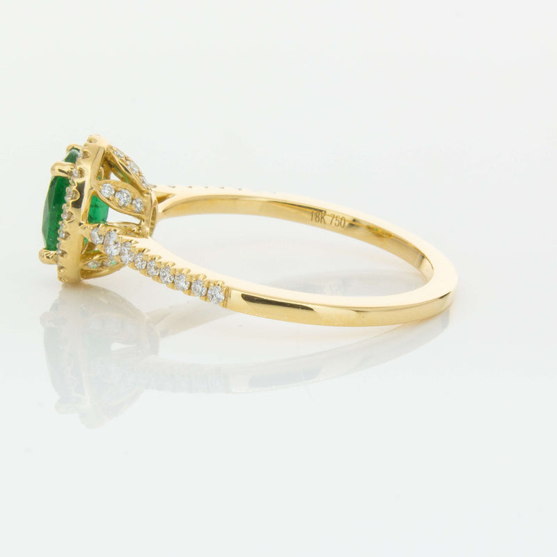 18ct Yellow Gold .75ct Emerald & Diamond Mini Sierra Ring-Ring-Walker & Hall