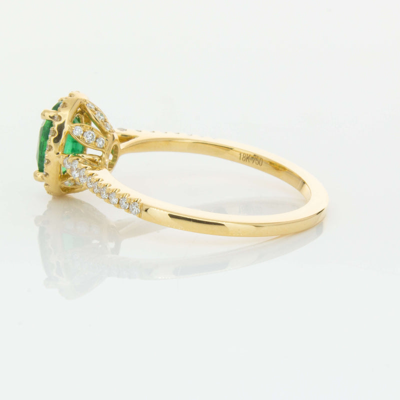 18ct Yellow Gold .75ct Emerald & Diamond Mini Sierra Ring-Ring-Walker & Hall