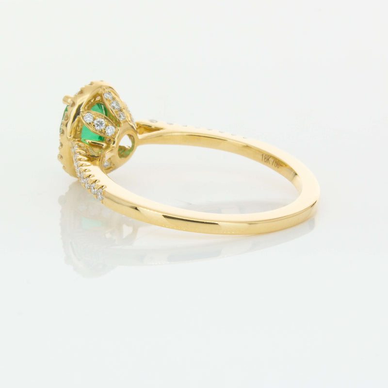 18ct Yellow Gold .75ct Emerald & Diamond Mini Sierra Ring-Ring-Walker & Hall