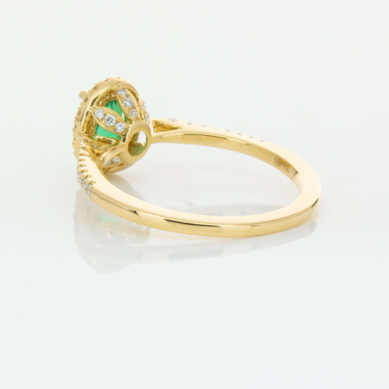 18ct Yellow Gold .75ct Emerald & Diamond Mini Sierra Ring-Ring-Walker & Hall