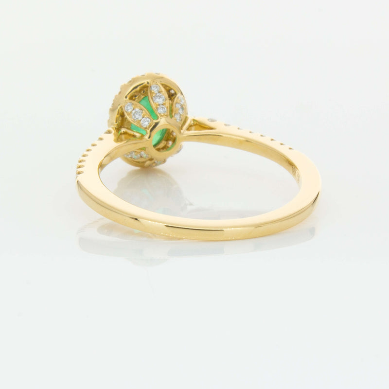 18ct Yellow Gold .75ct Emerald & Diamond Mini Sierra Ring-Ring-Walker & Hall