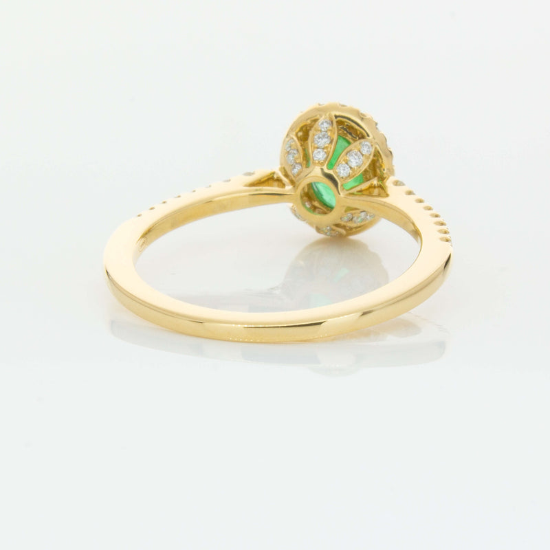 18ct Yellow Gold .75ct Emerald & Diamond Mini Sierra Ring-Ring-Walker & Hall