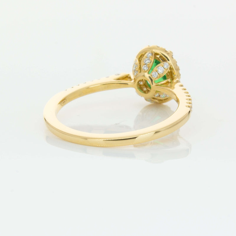 18ct Yellow Gold .75ct Emerald & Diamond Mini Sierra Ring-Ring-Walker & Hall
