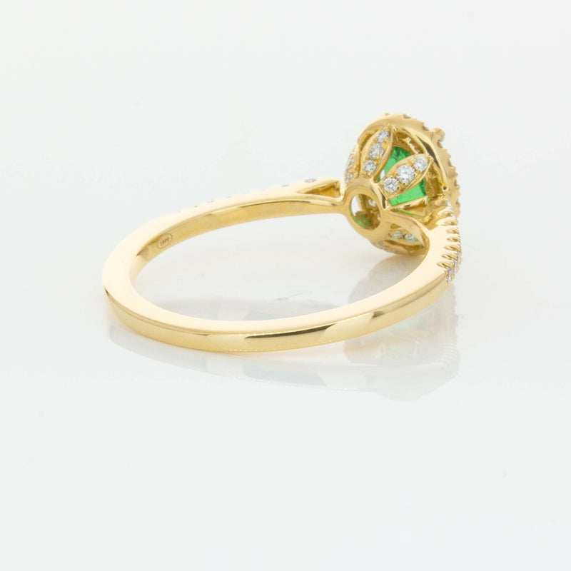 18ct Yellow Gold .75ct Emerald & Diamond Mini Sierra Ring-Ring-Walker & Hall