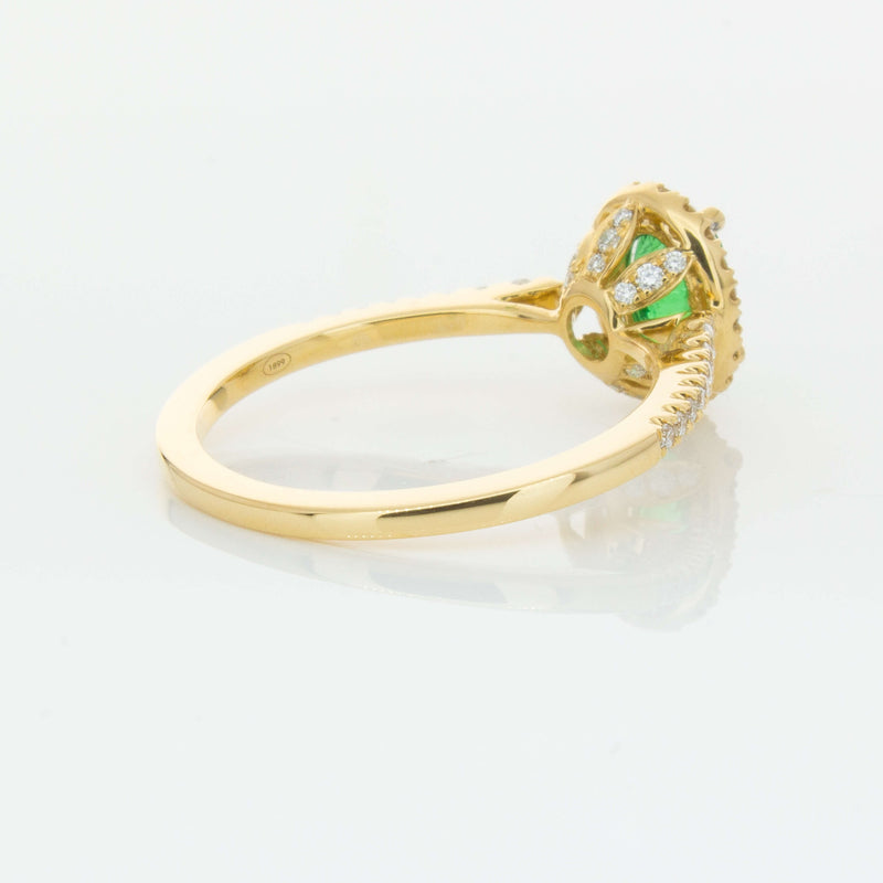 18ct Yellow Gold .75ct Emerald & Diamond Mini Sierra Ring-Ring-Walker & Hall