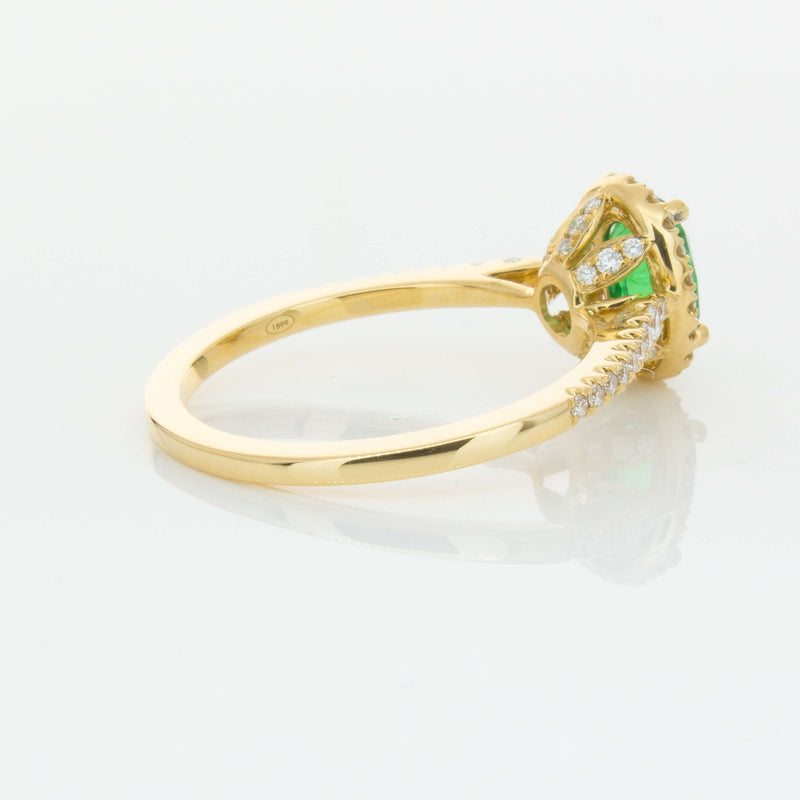 18ct Yellow Gold .75ct Emerald & Diamond Mini Sierra Ring-Ring-Walker & Hall