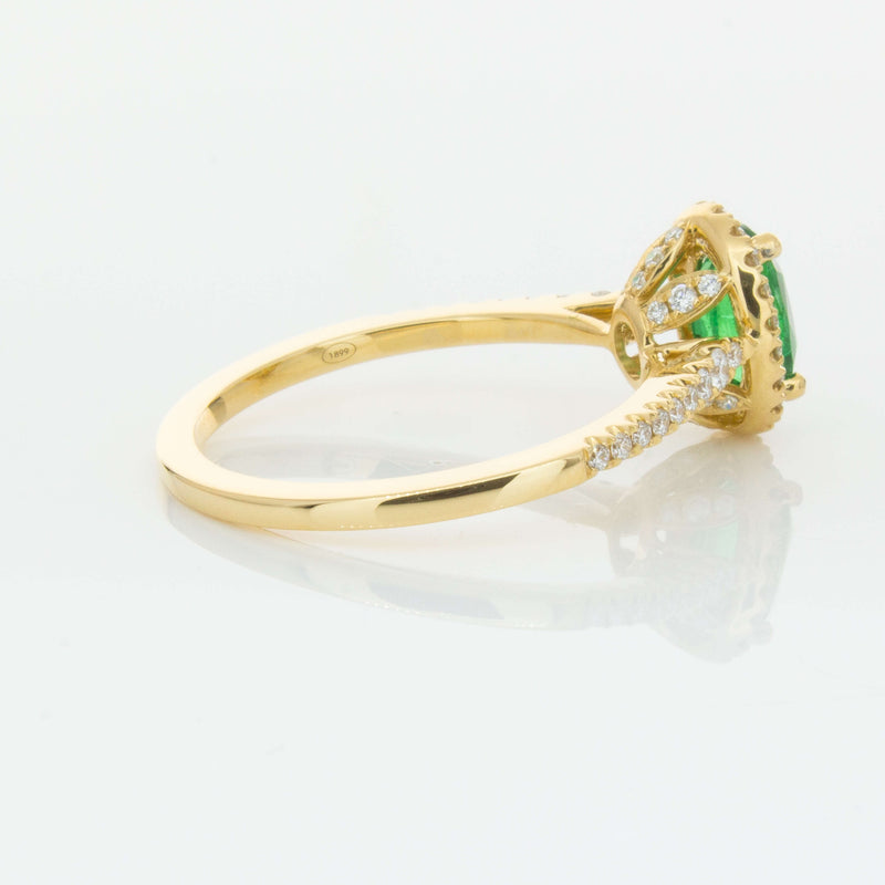 18ct Yellow Gold .75ct Emerald & Diamond Mini Sierra Ring-Ring-Walker & Hall