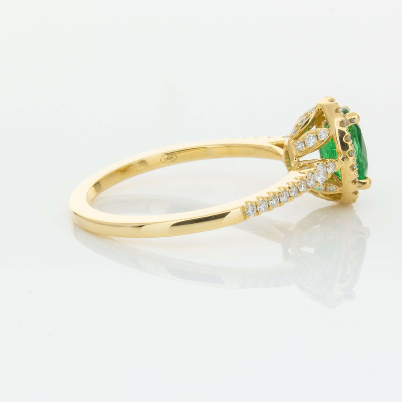 18ct Yellow Gold .75ct Emerald & Diamond Mini Sierra Ring-Ring-Walker & Hall