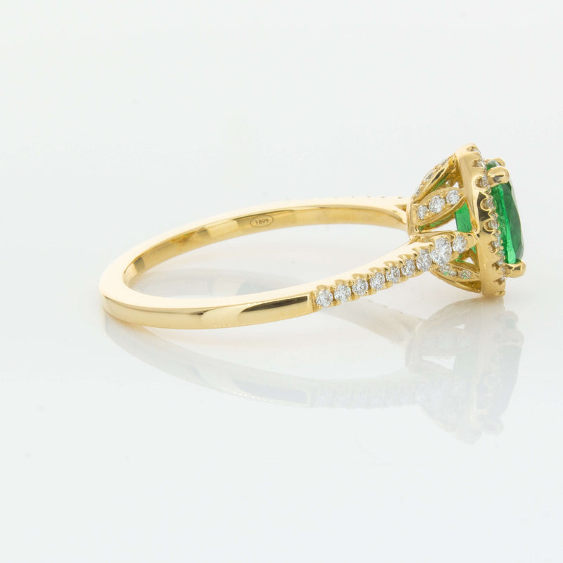 18ct Yellow Gold .75ct Emerald & Diamond Mini Sierra Ring-Ring-Walker & Hall