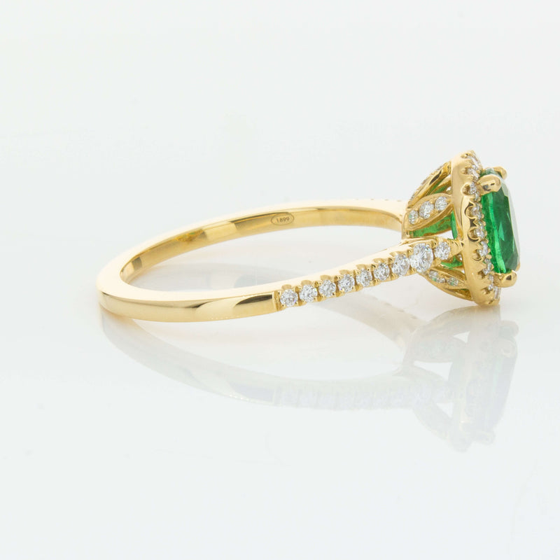18ct Yellow Gold .75ct Emerald & Diamond Mini Sierra Ring-Ring-Walker & Hall