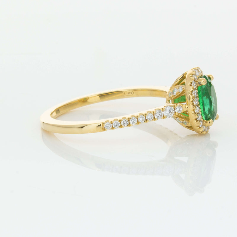 18ct Yellow Gold .75ct Emerald & Diamond Mini Sierra Ring-Ring-Walker & Hall