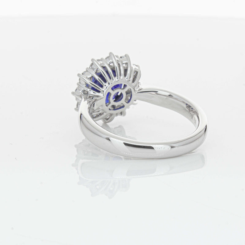 18ct White Gold 2.32ct Sapphire & Diamond Belle Ring-Ring-Walker & Hall