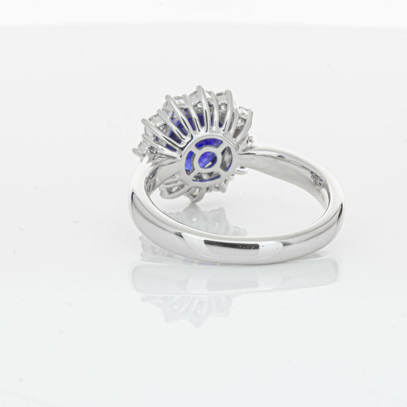 18ct White Gold 2.32ct Sapphire & Diamond Belle Ring-Ring-Walker & Hall