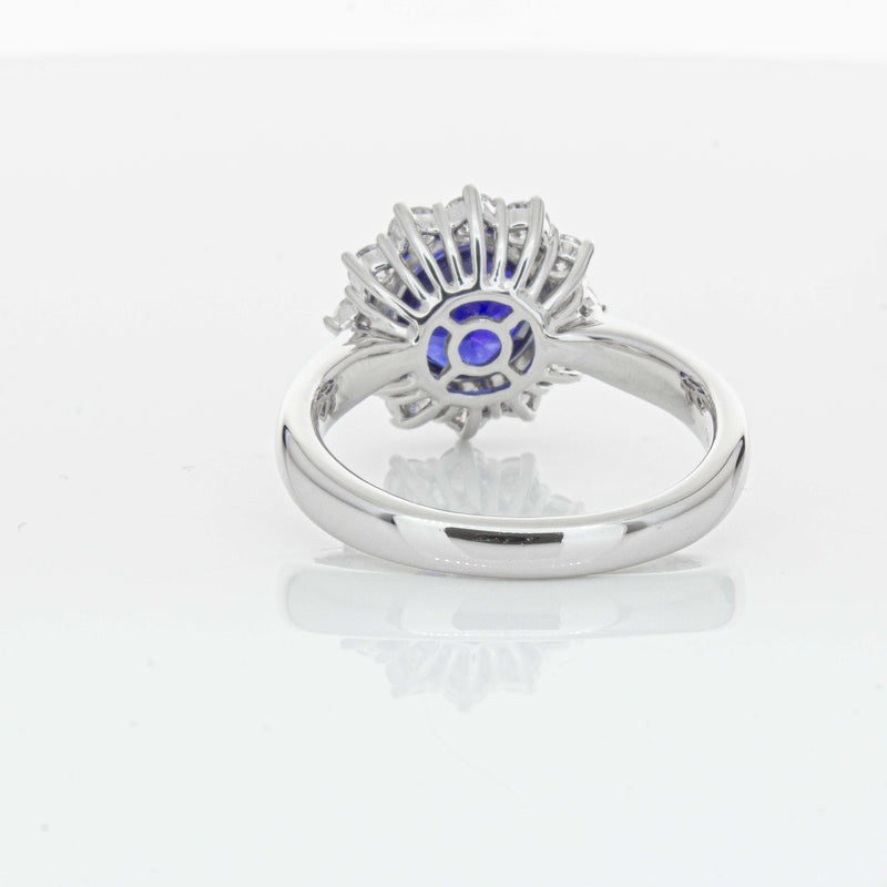 18ct White Gold 2.32ct Sapphire & Diamond Belle Ring-Ring-Walker & Hall