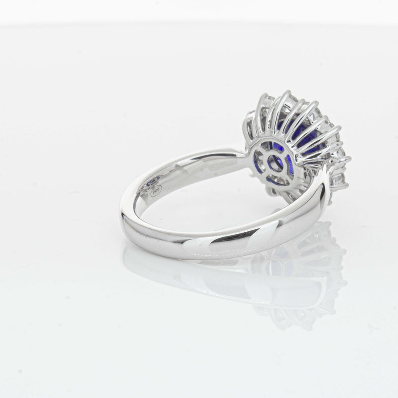 18ct White Gold 2.32ct Sapphire & Diamond Belle Ring-Ring-Walker & Hall
