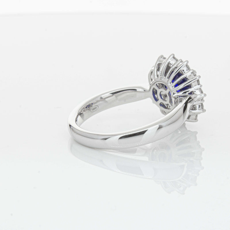 18ct White Gold 2.32ct Sapphire & Diamond Belle Ring-Ring-Walker & Hall
