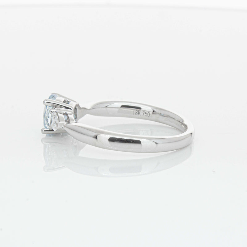 18ct White Gold Aquamarine & Diamond Ayla Ring-Ring-Walker & Hall