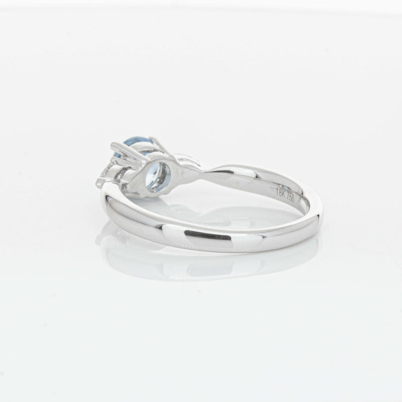 18ct White Gold Aquamarine & Diamond Ayla Ring-Ring-Walker & Hall