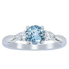 18ct White Gold Aquamarine & Diamond Ayla Ring-Ring-Walker & Hall