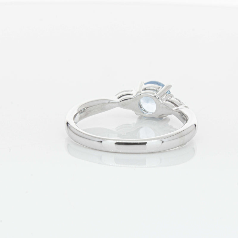18ct White Gold Aquamarine & Diamond Ayla Ring-Ring-Walker & Hall
