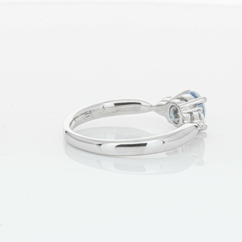 18ct White Gold Aquamarine & Diamond Ayla Ring-Ring-Walker & Hall