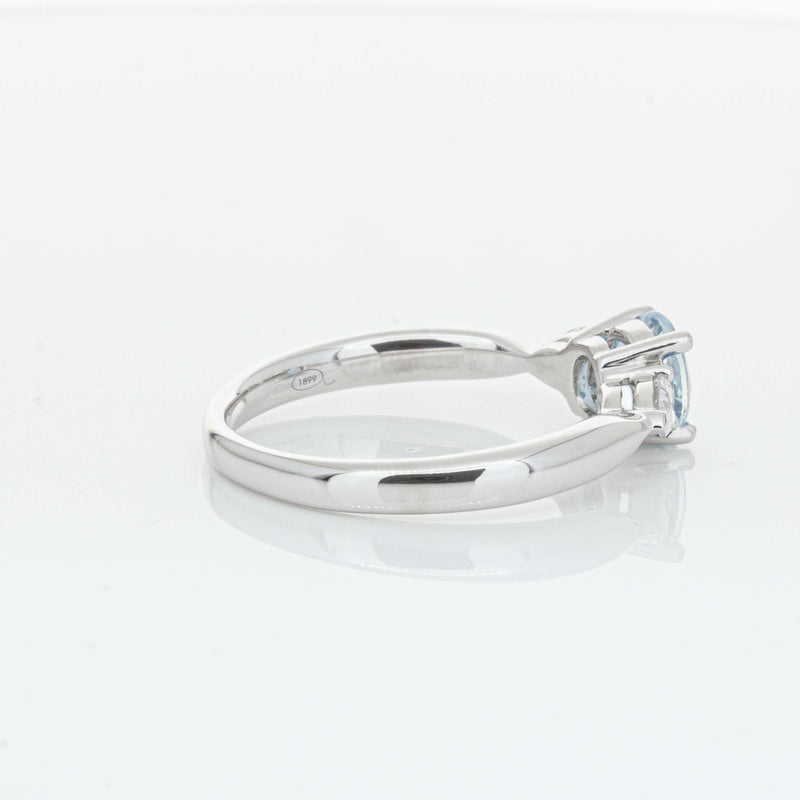 18ct White Gold Aquamarine & Diamond Ayla Ring-Ring-Walker & Hall
