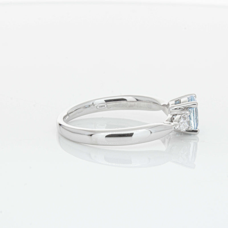 18ct White Gold Aquamarine & Diamond Ayla Ring-Ring-Walker & Hall