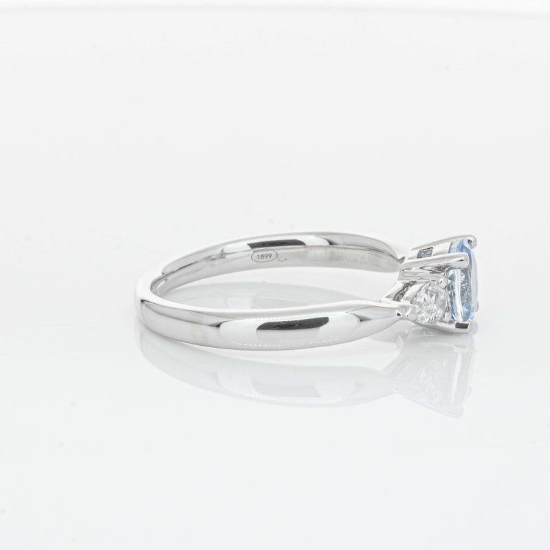 18ct White Gold Aquamarine & Diamond Ayla Ring-Ring-Walker & Hall