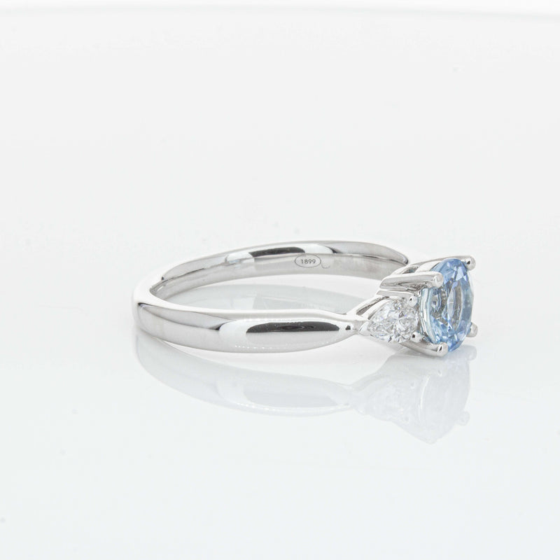 18ct White Gold Aquamarine & Diamond Ayla Ring-Ring-Walker & Hall