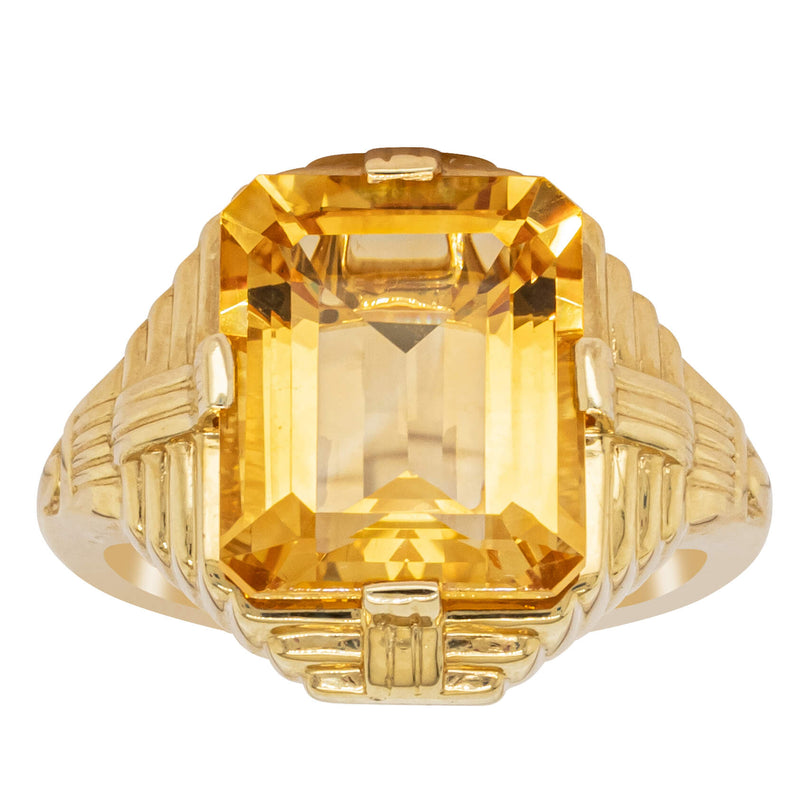 14ct Yellow Gold 5.71ct Citrine Nile Ring-Ring-Walker & Hall